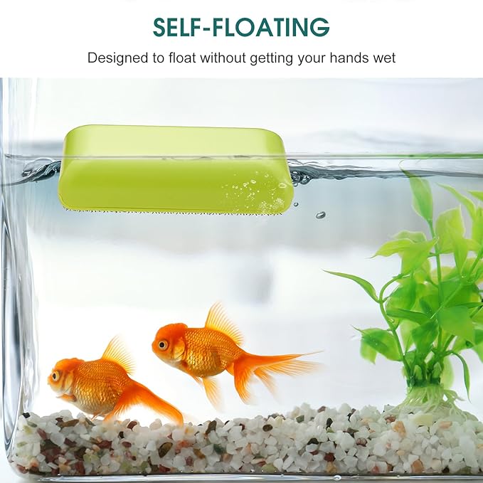 KEDSUM Magnetic Aquarium Fish Tank Cleaner, Fish Tank Glass Cleaner, Floating Clean Brush with Handle Design KEDSUM