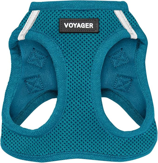 Voyager Step-in Air Dog Harness - All Weather Mesh, Reflective, No Pull Harness for Small, Medium Dogs, Cats - Secure with Hook & Loop Fastener, Buckle, Double D-Rings - Turquoise, L BestPetSuppliesLLC