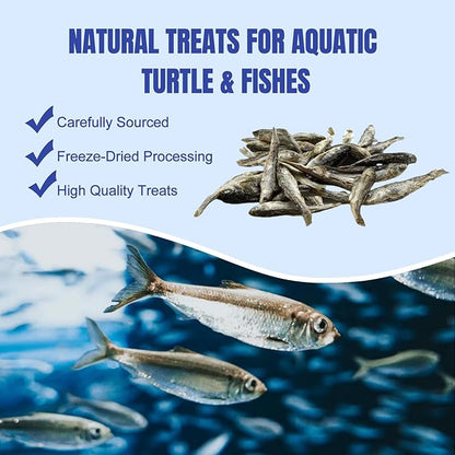 Amzey 3 Pack 0.8Oz (Total 2.4Oz or 68Gram Dried River Fish - Natural Food for Turtles, Terrapins, Reptiles and Large Tropical Fish Amzey
