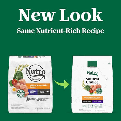 Nutro Natural Choice Small Bites Adult Dry Dog Food, Chicken and Brown Rice Recipe, 30 lbs. - PAWPICO