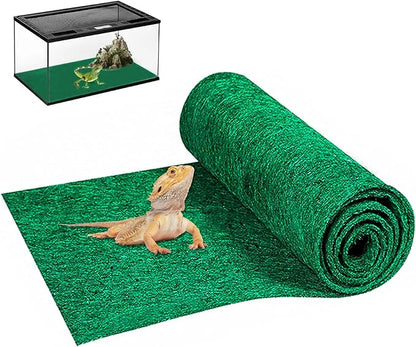 47" x 24" Large Reptile Carpet Terrarium Liner Bedding Reptile Substrate Mat Tank Accessories for Bearded Dragon Snake Lizard Tortoise Leopard Gecko (Green) Mechpia