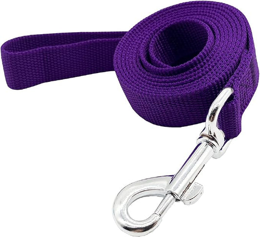 Nylon Dog Training Leash, Traction Rope, 4/5/6 Feet Long, 3/4 Inch 1 Inch Wide, for Small and Medium Dogs (1'' x 4 FT, Purple) TAIDA