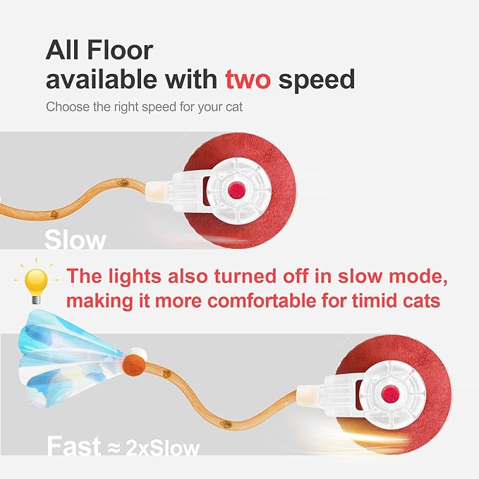Interactive Cat Toys for Indoor Cats,The 3rd Generation Agile Moving Cat Ball with Elastic Mesh Tail,Automatic Cat/Kitten Toys for Bored Indoor Adult Cats,Motion Activated - PAWPICO