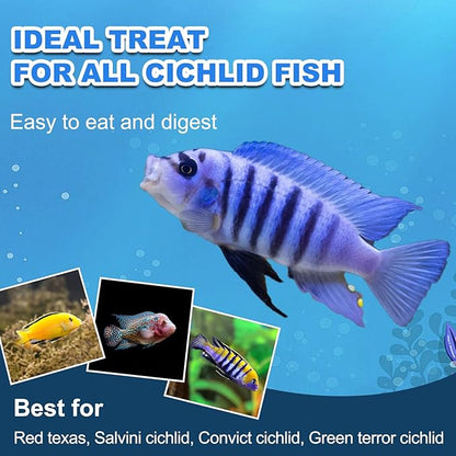 Cichlid Fish Food - All Natural Sinking Carnivore Pellets for Large Cichlid Tropical Fish Rich in Protein for Cichlid'S Color Enhancing Healthy Development and Cleaner Water yizeril