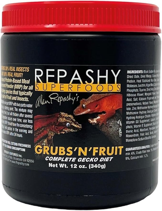Repashy Grubs 'N' Fruit Crested Gecko Diet 12 Oz (3/4 lb) JAR Repashy