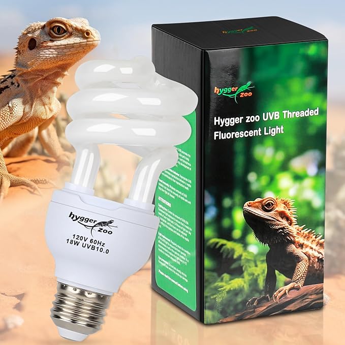 UVB Bulb for Reptiles, 10.0 18W UVA UVB Reptile Light Bulb, UVB Light for Desert Reptiles, Reptile Light Bulb for Common Bearded Dragon, Ponoga Barbata, Red-Eared Slider,Russian Tortoise PAWPICO