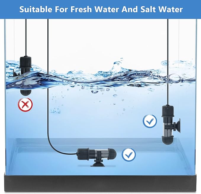 hygger Small Aquarium Betta Heater, Submersible Fish Tank Heater 10W/25W/50W/100W with LED Digital Display, Suitable for Marine Saltwater and Freshwater up to 5/10/16/26 Gallon hygger