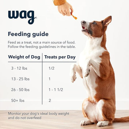 Amazon Brand – Wag Chewy Whole Muscle American Jerky Dog Treats – Chicken & Flaxseed (1 lb), Grain Free (Pack of 2) - PAWPICO