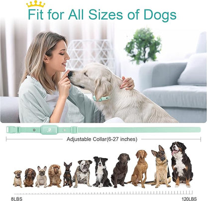 Bousnic Shock Collar for Dogs - Waterproof Rechargeable Dog Electric Training Collar with Remote for Small Medium Large Dogs with Beep, Vibration, Safe Shock Modes (8-120 Lbs) (Green) BOUSNIC