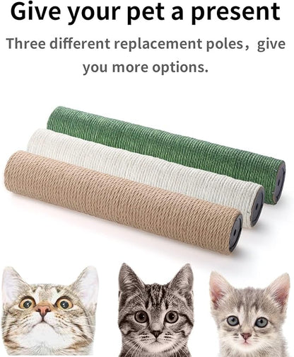 BNOSDM 15" x 2.75" M8 6 Pack Cat Tree Scratching Post Replacement Parts for Indoor Cats Tower Rope Scratch Poles Refill Sisal Pole Part for Refurbishment Accessories Spare Green - PAWPICO