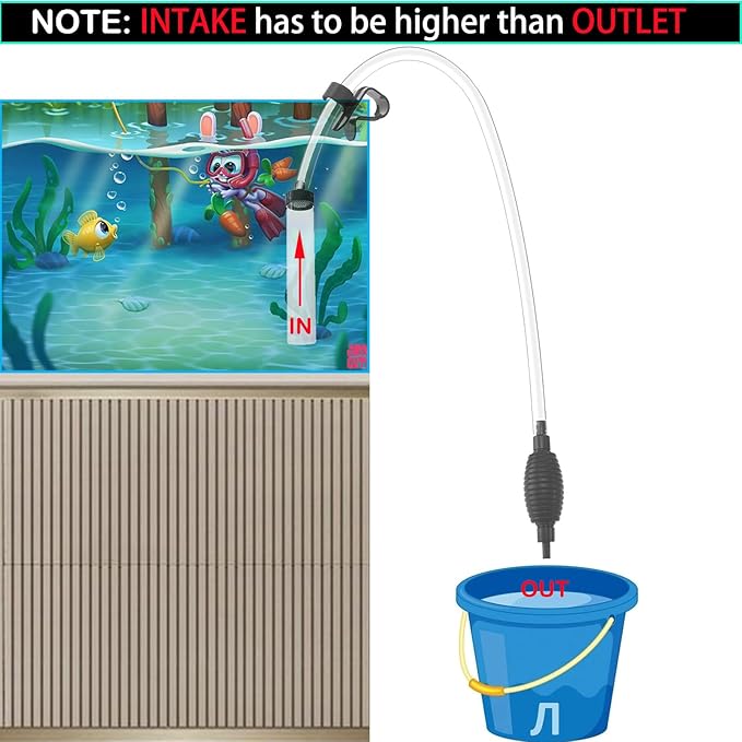 Seltomer7ft Fish Tank Cleaner Aquarium Siphon Gravel Vacuum for Aquarium Fish Tank Changing Water Cleaning Gravel and Sand(with Big Siphon Ball) Seltomer