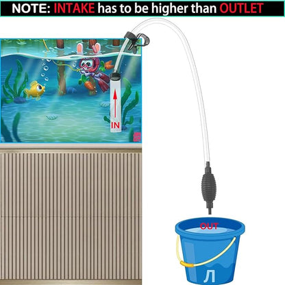 Seltomer7ft Fish Tank Cleaner Aquarium Siphon Gravel Vacuum for Aquarium Fish Tank Changing Water Cleaning Gravel and Sand(with Big Siphon Ball) Seltomer