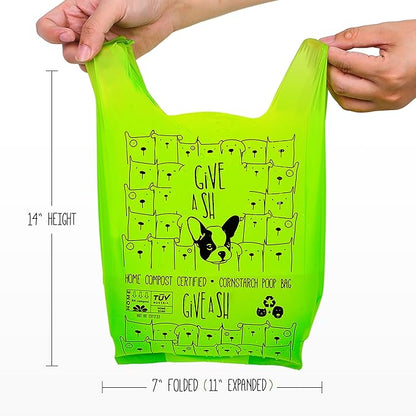 100% Certified Home Compostable Dog Poop Bags with Handles - 10% to Charity - ASTM D6400 & EN 13432 Compliant Large Poop Bags - 120 Bags - Large Pantry Roll of Plant Based Compostable Poop Bags - PAWPICO