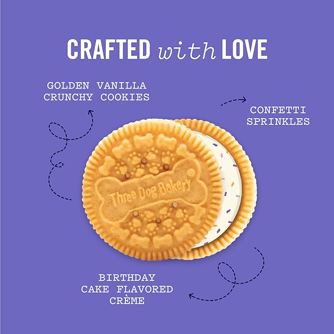 Three Dog Bakery Birthday Confetti Lick'n Crunch 13 Ounce (Pack of 1) - PAWPICO