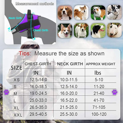 Bolux Dog Harness, No-Pull Reflective Dog Vest, Breathable Adjustable Pet Harness with Handle for Outdoor Walking - No More Pulling, Tugging or Choking (Purple, M) Bolux