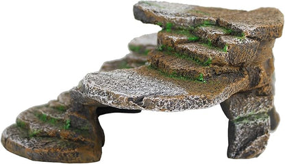 PENN-PLAX Reptology Shale Scape Step Ledge & Cave Hideout – Basking Area - Decorative Resin for Aquariums & Terrariums – Great for Reptiles, Amphibians, and Fish – Medium Penn-Plax