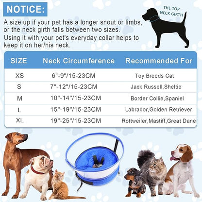 Dog Cone Collar, Inflatable Dog Cone After Surgery for Small Medium Large Dogs, Soft Dog Cone of Alternative with Enhanced Anti-Licking Guard Shield for Pets (Blue, M (Neck: 9"-12")) RoyalClaws