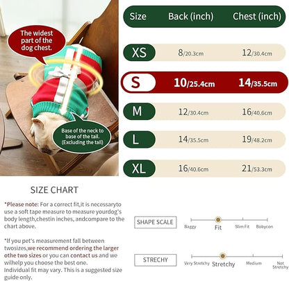 Dog Christmas Sweater for Small Size Dog - Puppy Gift Medium Warm Santa Clothes in Winter, Turtleneck Pullover Design for Boy Girl Pet, Doggies, Cat, Kitten Weiner Bulldog Beagles(S, Xmas) - PAWPICO