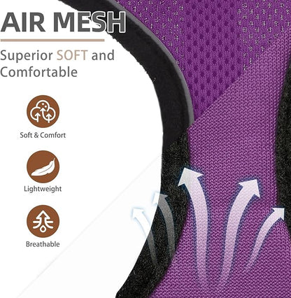 PUPTECK Soft Mesh Dog Harness and Leash Set Pet Puppy Cat Comfort Padded Vest No Pull Harnesses, Solid Purple, M PUPTECK