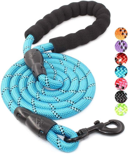 BAAPET 2/4/5/6 FT Dog Leash with Comfortable Padded Handle and Highly Reflective Threads for Small Medium and Large Dogs (5FT-1/2'', Blue) BAAPET