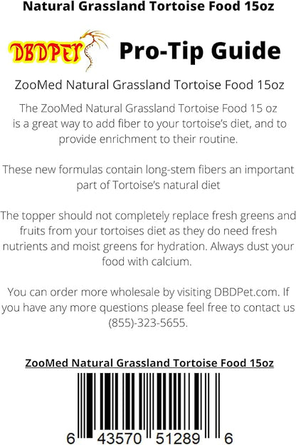 DBDPet Gourmet Natural Grassland Tortoise Food (15oz) - Includes Attached Pro-Tip Guide DBDPet