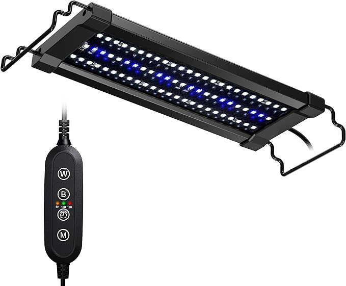 NICREW ClassicLED Gen 2 Aquarium Light, 11 Watts, Dimmable LED Fish Tank Light with 2-Channel Control, White and Blue LEDs, Size 12 to 18 Inch NICREW