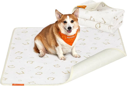 Feandrea Washable Pee Pads for Dogs, 2 Pack, Reusable Dog Pads, 48 x 36 Inches, L, Waterproof Pet Training Pads, Leakproof, Non-Slip, Super Absorbent, for Dogs, Cats, Rabbits, Cloud White UPTD003W01 - PAWPICO