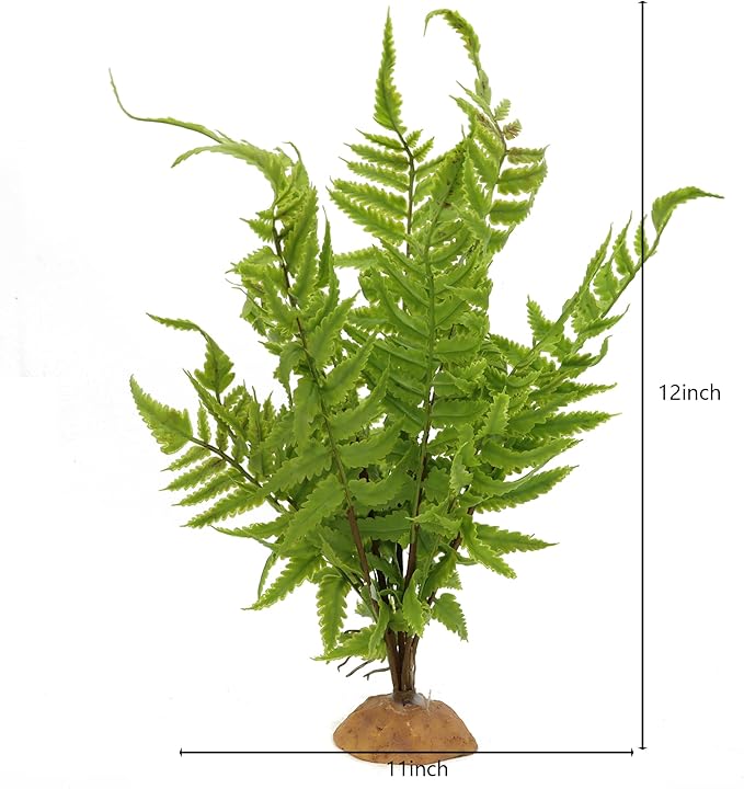 JIHAQUA Lifelike Reptile Tank Plant Decor - Realistic Artificial Plastic Plant for Terrariums and Pet Enclosures (Style B) JIHAQUA