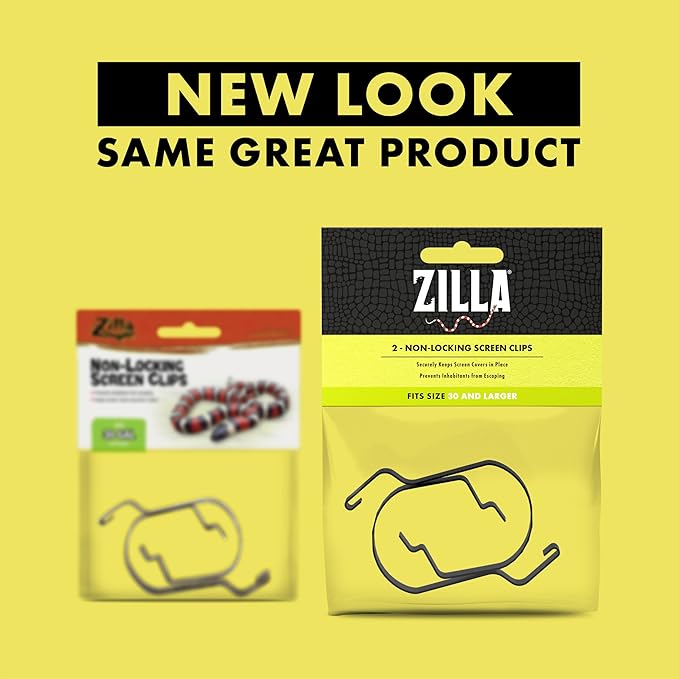 Zilla Reptile Terrarium Fresh Air Screen Non-Locking Clips, 2 Pack, Large Zilla