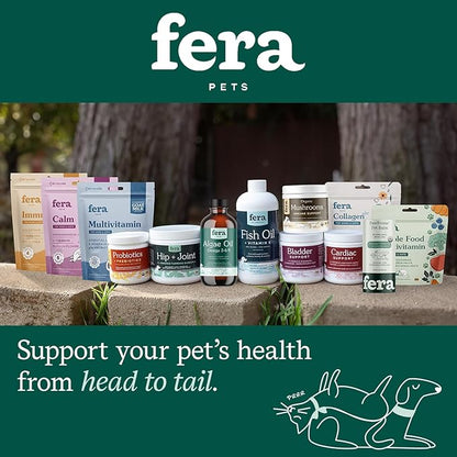 Fera Pet Organics Plant-Based Omega 3 Supplement for Dogs & Cats – Vet Created - Skin, Coat & Immunity – Vegan Omega 3 - EPA, DHA & ALA – 8oz, 48 Servings FeraPets
