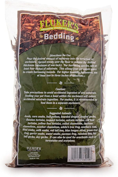 Fluker's Premium Tropical Cypress Bedding for Reptiles, 5 QT (Pack of 4) Flukers