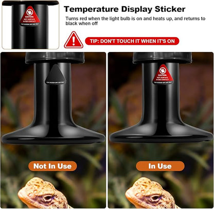 MIXJOY 250W Reptile Heat Lamp 2Pack Ceramic Heat Emitters Reptile Heat Lamp Bulbs, No Light Emitting Ceramic Heat Bulbs for Amphibian Terrarium Reptile Gecko Lizard Bearded Dragon Turtle Chicken Snake MIXJOY