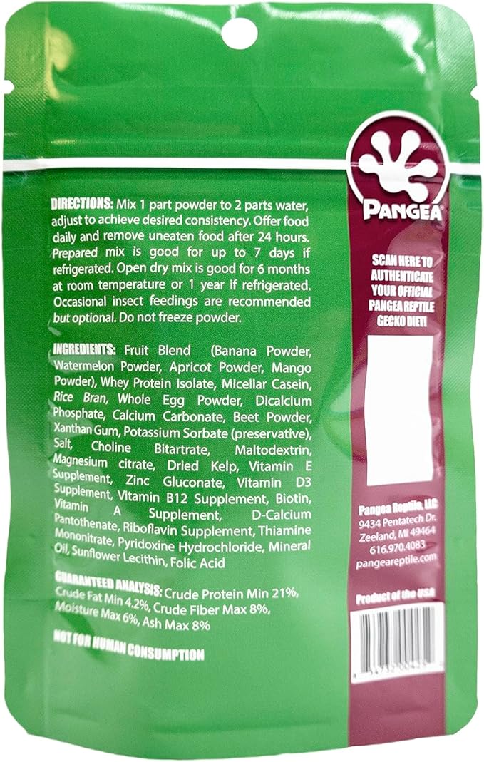Pangea Gecko Diet with Watermelon 2 oz PangeaReptile