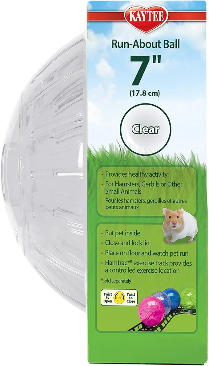 Kaytee 7" Clear Run-About Exercise Ball For Pet Hamsters & Gerbils Kaytee
