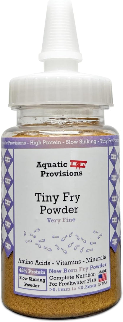 Tiny Fry Fish Food 1.76 oz, Fine Powder for Newborn Aquarium Fish AquaticProvisions