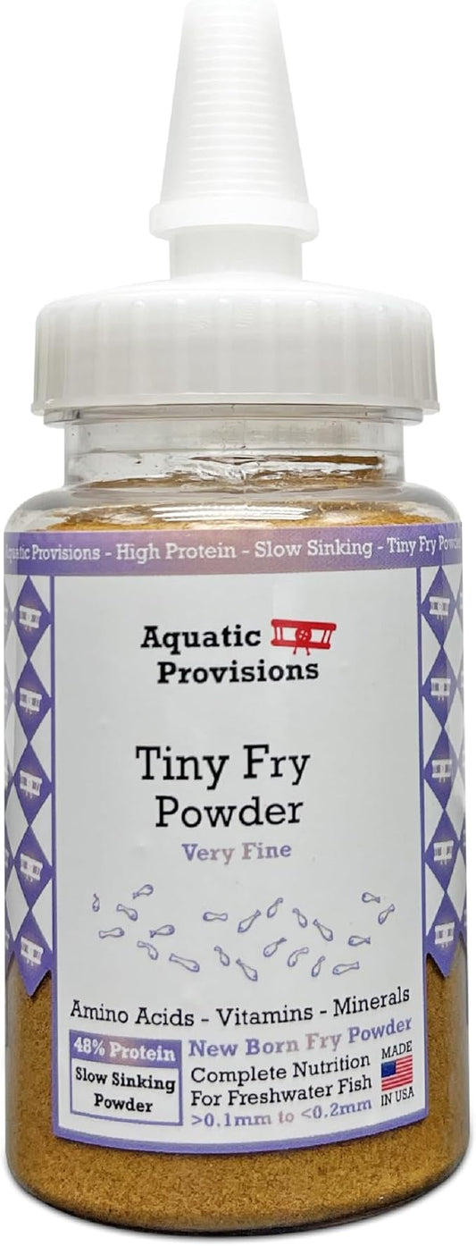 Tiny Fry Fish Food 1.76 oz, Fine Powder for Newborn Aquarium Fish AquaticProvisions