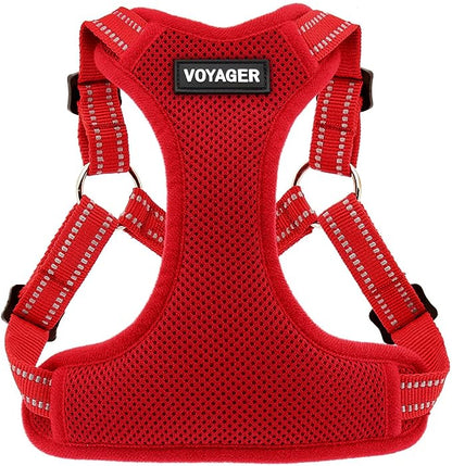 Best Pet Supplies Voyager Adjustable Dog Vest Harness Breathable No Pull Harness for Small, Medium, Large Dogs, Heavy Duty Harness for Walking, Jogging, Easy Step-in, Reflective Stripes - (Red), XS BestPetSuppliesLLC