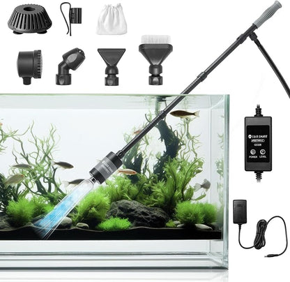 SainSmart XpertMatic Aquarium Gravel Cleaner, 528GPH/28W Powerful Fish Tank Cleaner, Adjustable Water Flow Aquarium Cleaner Kit, Electric Gravel Vacuum for Sand Washing and Water Changing SainSmart