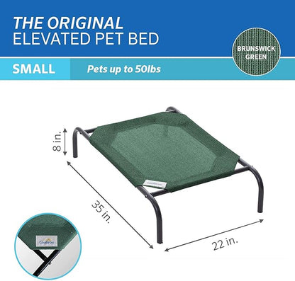 Coolaroo The Original Cooling Elevated Pet Bed,Brunswick Green, Small - PAWPICO