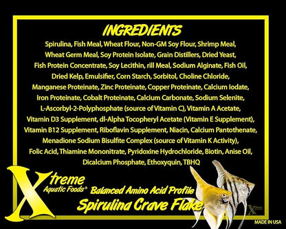 Xtreme Community Crave Flake - Krill & Spirulina Blend for Vibrant Colors, Immune Support and Digestive Health, Tropical & Freshwater Fish Nutrition – Premium Community Aquarium Food (8oz) XtremeAquaticFoods