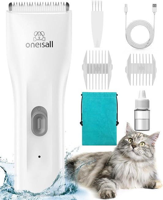 oneisall Pet Clipper for Cat Matted Hair, Pet Shaver for Cats Quiet Pet Hair Clippers Cordless Cat Clippers for Matted Hair Cat Clippers for Long Hair - PAWPICO