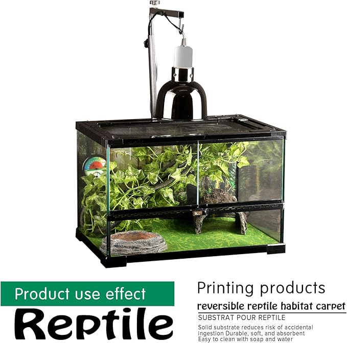 Reptile Carpet, 30 * 12in Pet Terrarium Liner,Reptiles Cage Mat/Substrate for Snakes, Chameleons, Geckos and Kitchen Use(2sheets) with Tweezers Feeding Tongs bestchoiceforyourreptiles