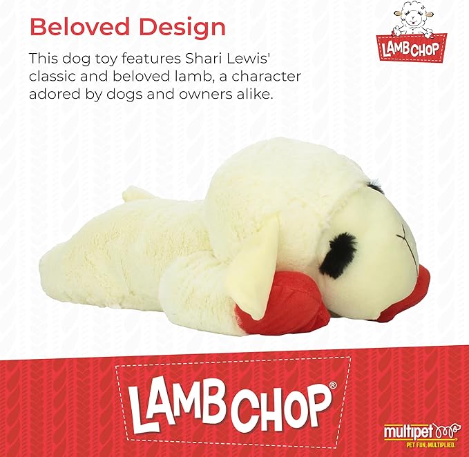 Multipet's Officially Licensed Lamb Chop Jumbo White Plush Dog Toy, 24-Inch - PAWPICO