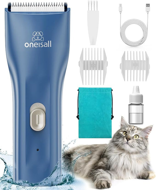oneisall Pet Clipper for Cat Matted Hair, Pet Shaver for Cats Quiet Pet Hair Clippers Cordless Cat Clippers for Matted Hair Cat Clippers for Long Hair - PAWPICO