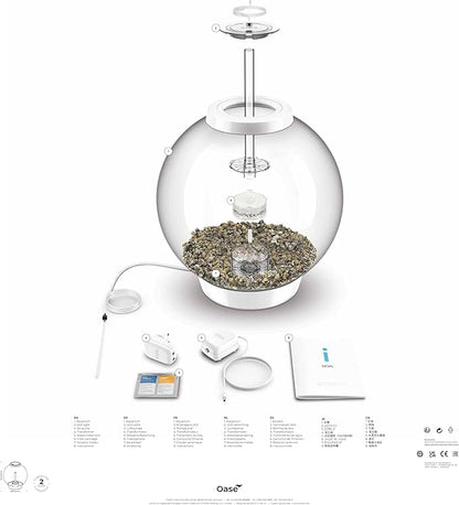 biOrb Classic 60 Acrylic 16-Gallon Aquarium with Multi-Color Remote-Controlled LED Lights Modern Tank for Tabletop Display, Black biOrb