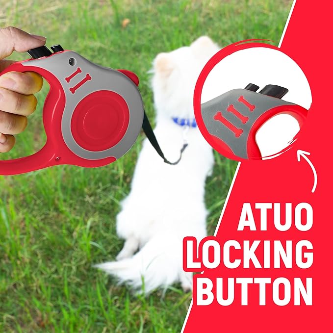 Retractable Dog Leash Automatic Telescopic Tractor Dog Tape, Pet Tape 10/16 FT Durable and Convenient, with Non-Slip Handle, Suitable for Small and Medium-Sized Dogs LIEVUIKEN