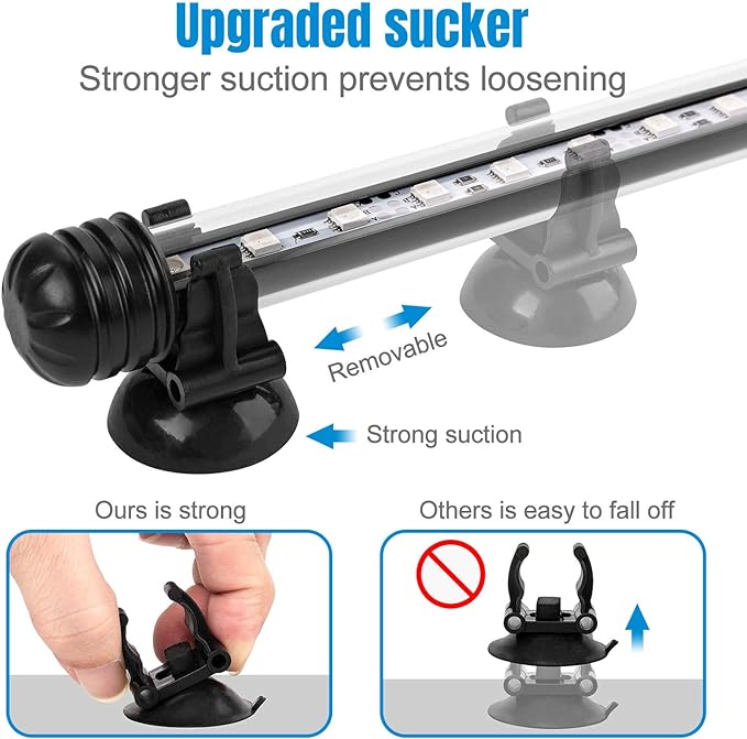 iKefe 7.5" White & Blue Submersible LED Aquarium Fish Tank Light with Timer/Dimmable Underwater Fish Tank Aquarium LED Lights Fixture for Saltwater Freshwater Fish, Plant Grow, Coral Reef Decorations iKefe