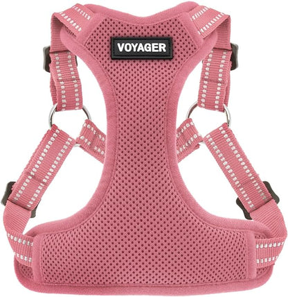 Best Pet Supplies Voyager Adjustable Dog Vest Harness Breathable No Pull Harness for Small, Medium, Large Dogs, Heavy Duty Harness for Walking, Jogging, Easy Step-in, Reflective Stripes - (Pink), L BestPetSuppliesLLC