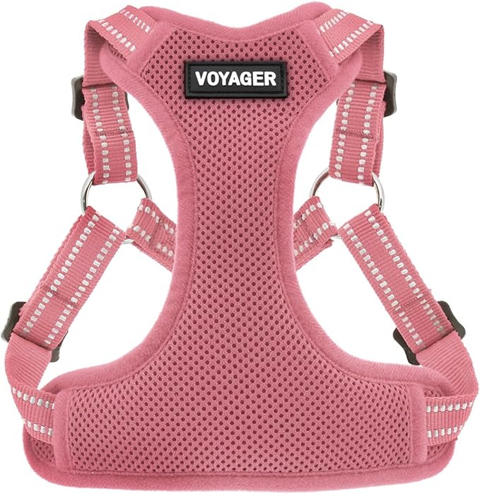 Best Pet Supplies Voyager Adjustable Dog Vest Harness Breathable No Pull Harness for Small, Medium, Large Dogs, Heavy Duty Harness for Walking, Jogging, Easy Step-in, Reflective Stripes - (Pink), XS BestPetSuppliesLLC