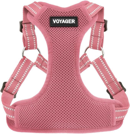 Best Pet Supplies Voyager Adjustable Dog Vest Harness Breathable No Pull Harness for Small, Medium, Large Dogs, Heavy Duty Harness for Walking, Jogging, Easy Step-in, Reflective Stripes - (Pink), XS BestPetSuppliesLLC